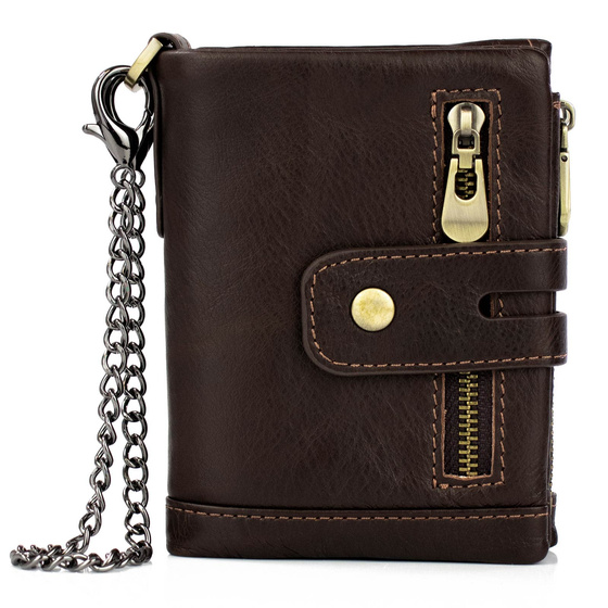 Alessio PORTFEL MĘSKI SKÓRA NATURALNA Block Kart RFID Pudełko PREZENTOWE