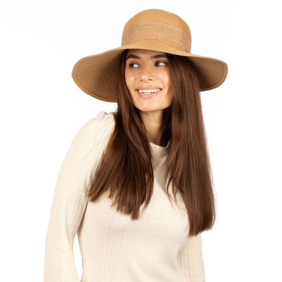 KAPELUSZ DAMSKI Alessio słomkowy boho lato plaża słomiany KOKARDA