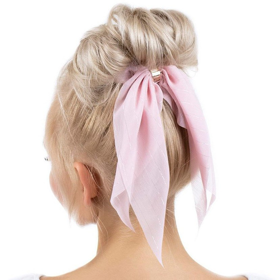 GUMKA DO WŁOSÓW kokarda APASZKA scrunchies RÓŻOWA