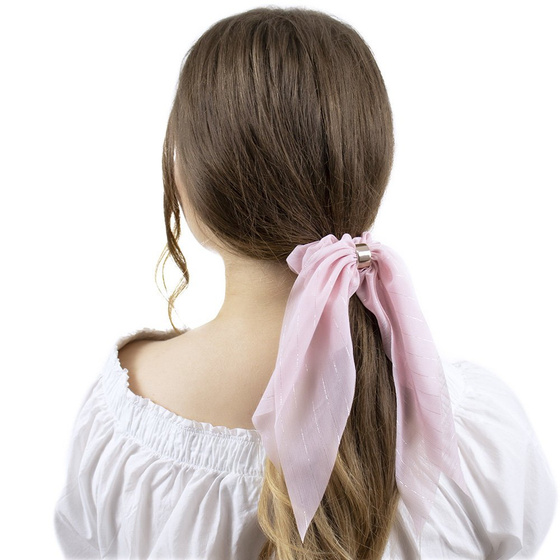 GUMKA DO WŁOSÓW kokarda APASZKA scrunchies RÓŻOWA