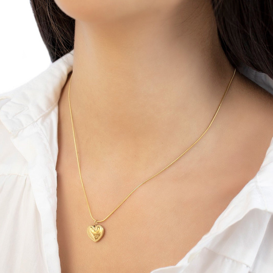 Naszyjnik STAL SZLACHETNA POZŁACANA serce LINKA