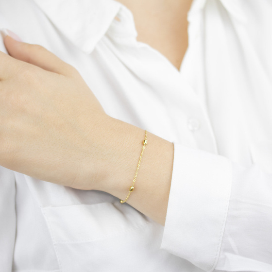 Bransoletka STAL SZLACHETNA POZŁACANA delikatna