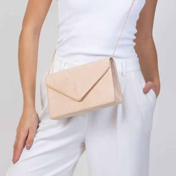 Alessio KOPERTÓWKA Zamszowa TOREBKA damska wizytowa WIECZOROWA