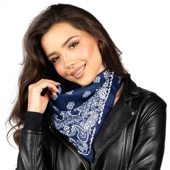 BANDAMKA BANDANA Alessio CHUSTKA CHUSTA granatowa DUŻA 67cmx67cm