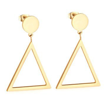 KOLCZYKI geometryczne STAL SZLACHETNA POZŁACANA