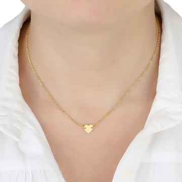Naszyjnik serce STAL SZLACHETNA POZŁACANA