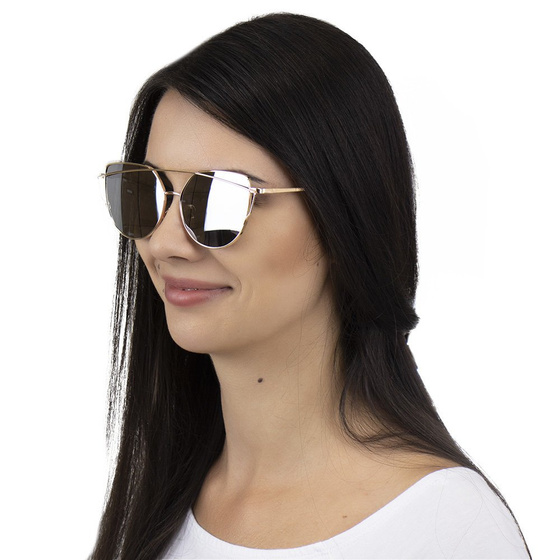 OKULARY PRZECIWSŁONECZNE damskie LUSTRZANKI złote