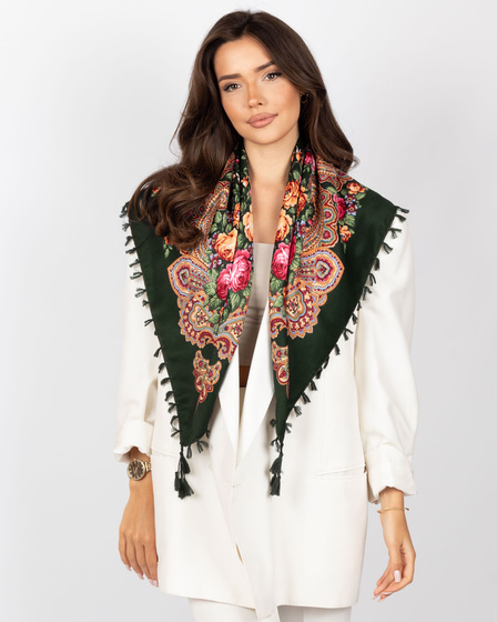 CHUSTA Ludowa Alessio GÓRALSKA Folk KWIATY DUŻA