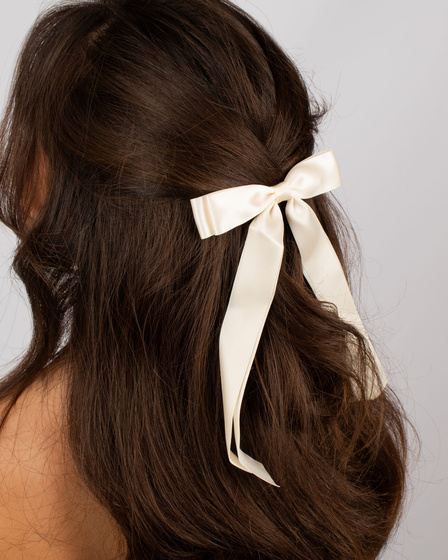 SPINKA DO WŁOSÓW kokarda wstążka długa cienka elegancka delikatna