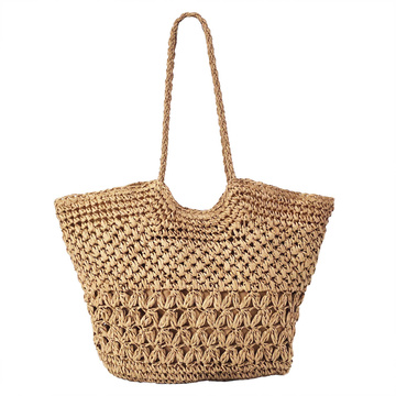 TORBA damska DUŻA SŁOMIANA pleciona plażowa KOSZYK shopper na lato