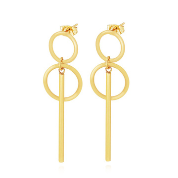 Kolczyki kółka blaszka STAL SZLACHETNA POZŁACANA