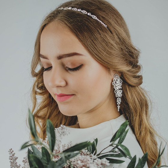 KOLCZYKI srebrne CYRKONIE kryształki ŚLUBNE długie