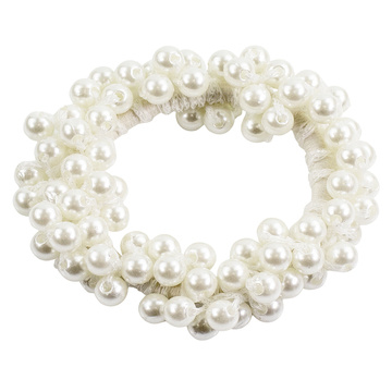 GUMKA DO WŁOSÓW perłowa PERŁY rozciągliwa BIAŁA