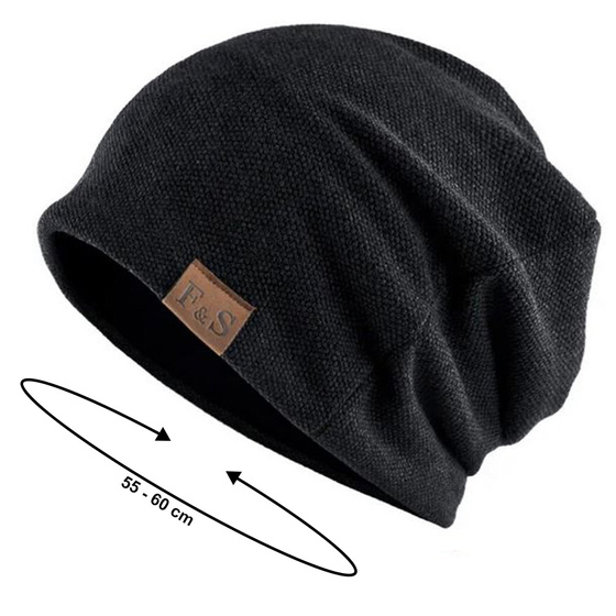 Czapka BEANIE smerfetka oversize MŁODZIEŻOWA ZIMOWA POLAR