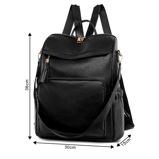 Alessio PLECAK POJEMNY ELEGANCKI szkolny MIEJSKI torba / plecak 2w1