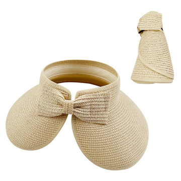 DASZEK Kapelusz beżowy przeciwsłoneczny damski słomkowy LETNI PLAŻOWY