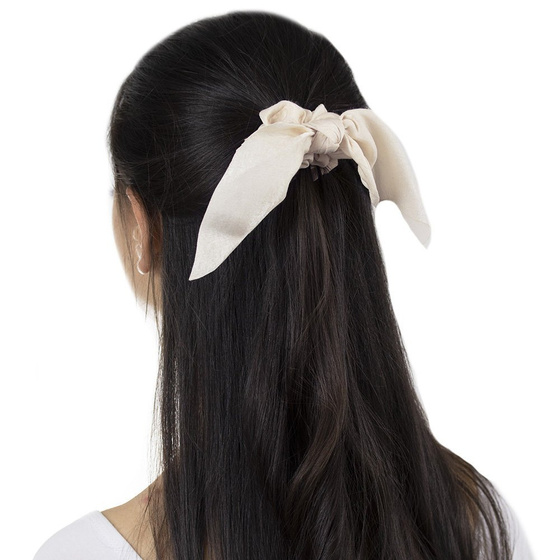 GUMKA DO WŁOSÓW ecru APASZKA scrunchies FROTKA