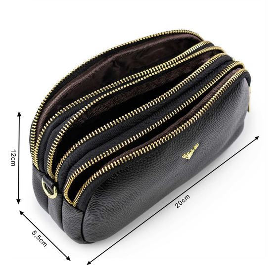 Alessio TOREBKA Damska na ramię CROSSBODY mała SKÓRA NATURALNA