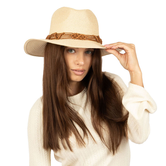 KAPELUSZ fedora letni SŁOMIANY DAMSKI MĘSKI panama SŁOMKOWY pleciony