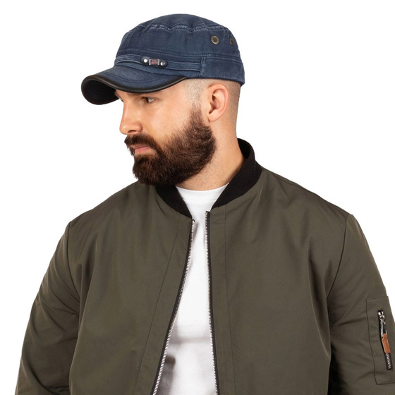 Czapka z daszkiem elegancka PATROLÓWKA jeans męska