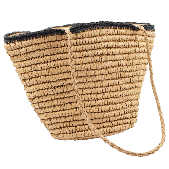 TOREBKA damska DUŻA SŁOMKOWA pleciona na ramię TORBA PLAŻOWA koszyk