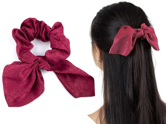 GUMKA DO WŁOSÓW bordowa APASZKA scrunchies FROTKA