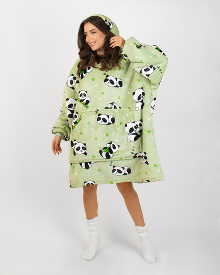 KOCOBLUZA KOC BLUZA CIEPŁA 2w1 GRUBA XXL FUTRZAK POLAR z kapturem OVERSIZE