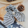 Gumka do włosów SCRUNCHIE paski FROTKA perła
