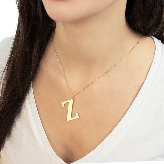 NASZYJNIK damski POZŁACANY 24k litera Z duża