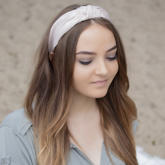 OPASKA DO WŁOSÓW turban PUDROWA węzeł SATYNOWA