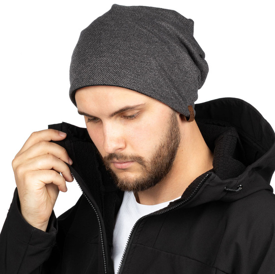 Czapka BEANIE smerfetka oversize MŁODZIEŻOWA ZIMOWA POLAR