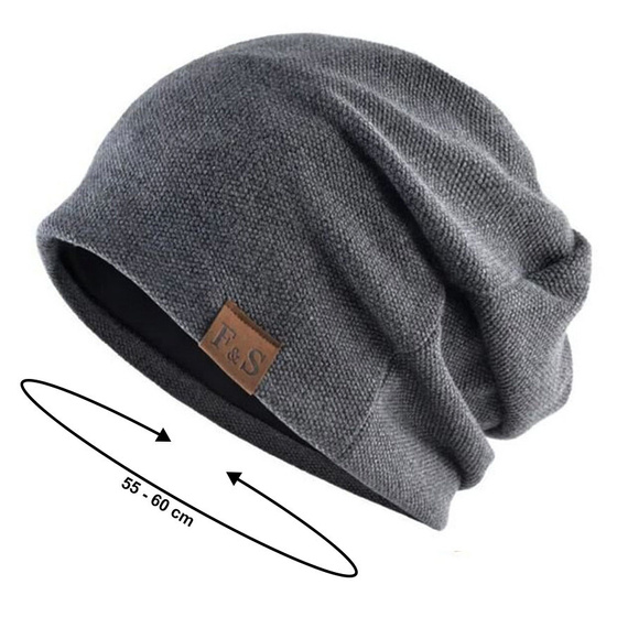 Czapka BEANIE smerfetka oversize MŁODZIEŻOWA ZIMOWA POLAR