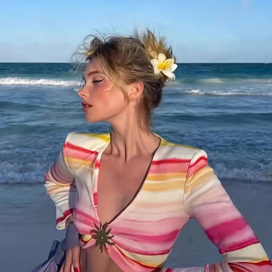 KLAMRA szczęka duża SPINKA do włosów KWIAT kwiatek HAWAJSKA KWIAT PLUMERII