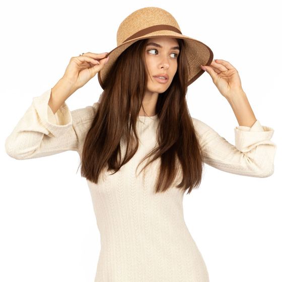 KAPELUSZ DAMSKI Alessio słomkowy boho lato plaża słomiany KOKARDA