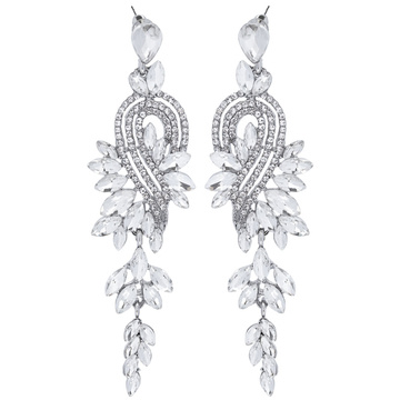 KOLCZYKI srebrne WISZĄCE kryształki ŚLUBNE długie