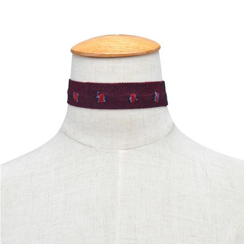 Choker midi bordowy