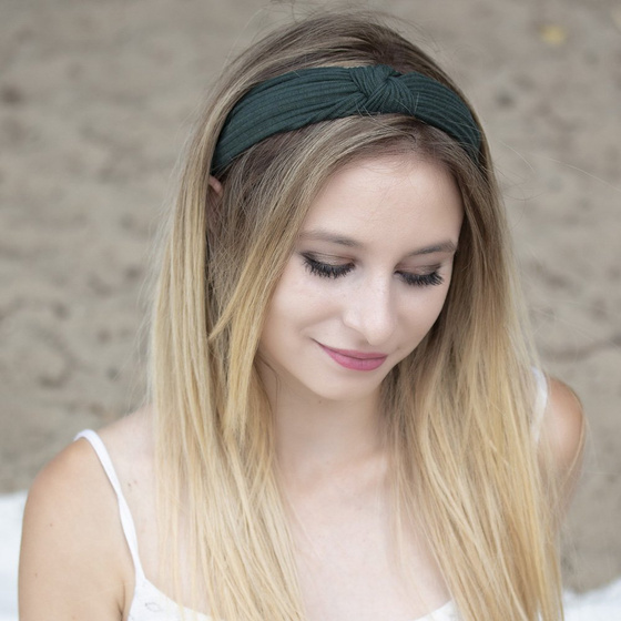 OPASKA DO WŁOSÓW zielona WĘZEŁ szeroka TURBAN