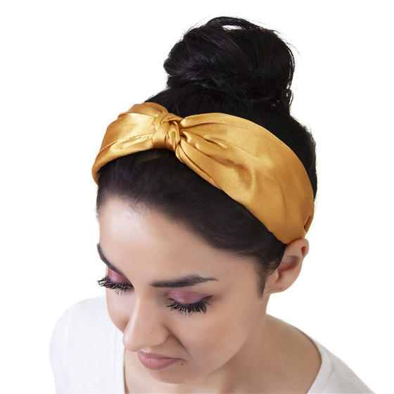 OPASKA z małym węzłem ŻÓŁTA szeroka RETRO