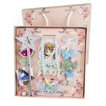 ZESTAW DLA DZIEWCZYNKI niebieski SPINKI naszyjnik