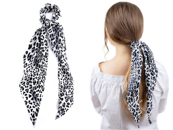 GUMKA DO WŁOSÓW kokarda APASZKA scrunchie PANTERKA