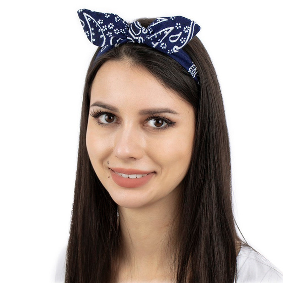 OPASKA do włosów PIN UP kokarda BANDAMKA na gumce na głowę