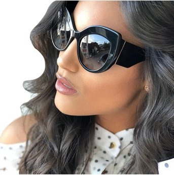 OKULARY przeciwsłoneczne DAMSKIE kocie oko CZARNE