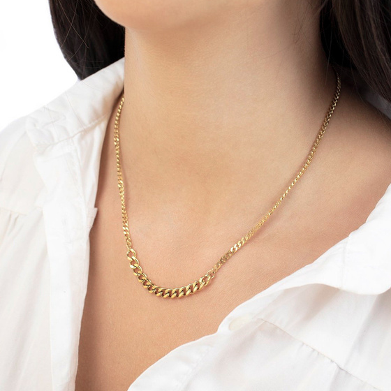 NASZYJNIK pancerka STAL SZLACHETNA POZŁACANA