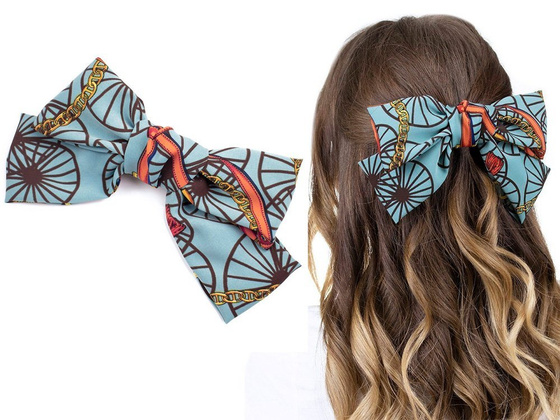 SPINKA DO WŁOSÓW klamra KOKARDA duża MIĘTOWA