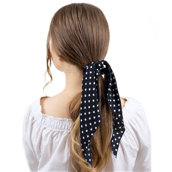 GUMKA do włosów APASZKA kropki CZARNA scrunchies