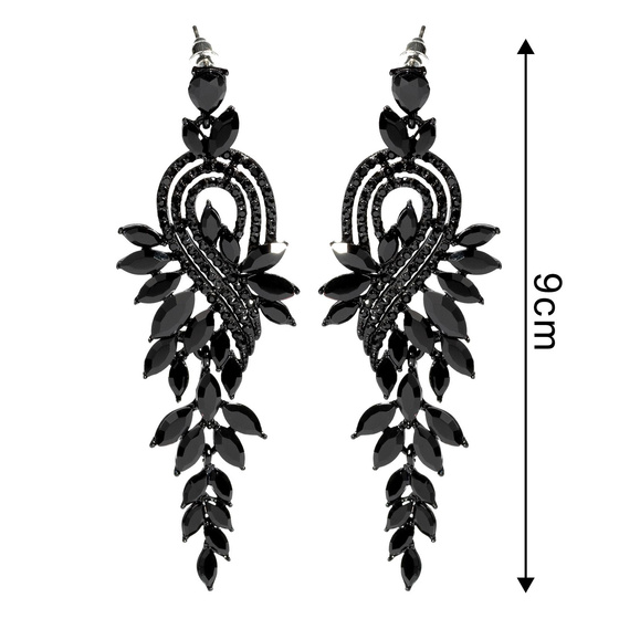 KOLCZYKI eleganckie CYRKONIE WISZĄCE długie kryształki