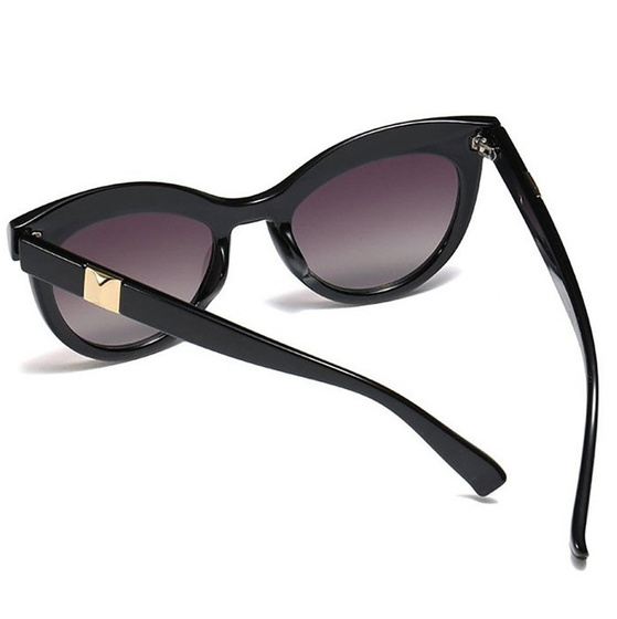 OKULARY przeciwsłoneczne KOCIE OKO damskie CZARNE