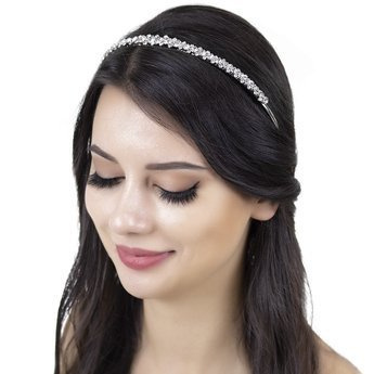 OPASKA DO WŁOSÓW srebrna ozdoba ŚLUBNA cyrkonie