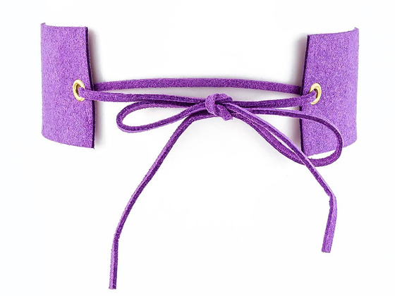 Choker NASZYJNIK przeplatany fioletowy