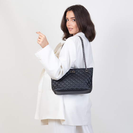 Alessio TOREBKA Damska PIKOWANA TORBA KLASYCZNA Shopper QUILTED